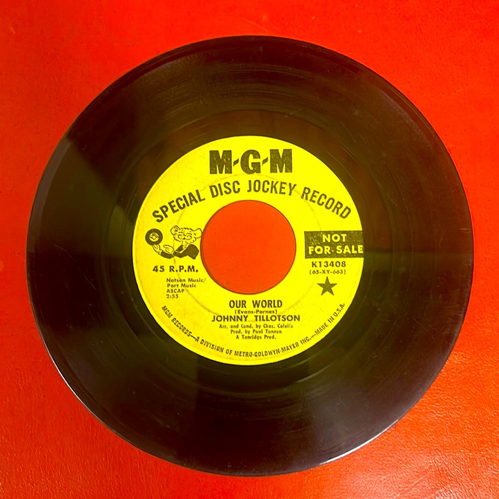 Johnny Tillotson Vintage vinyl record 45 rpm